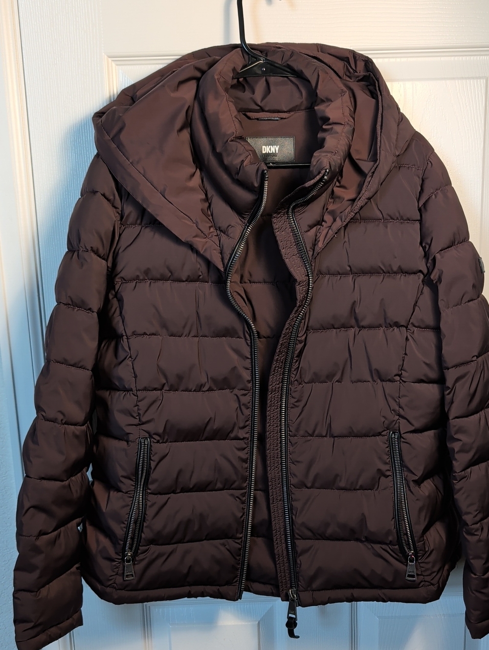 DKNYC Men's Quilted Hooded Puffer Jacket - Deep Brown